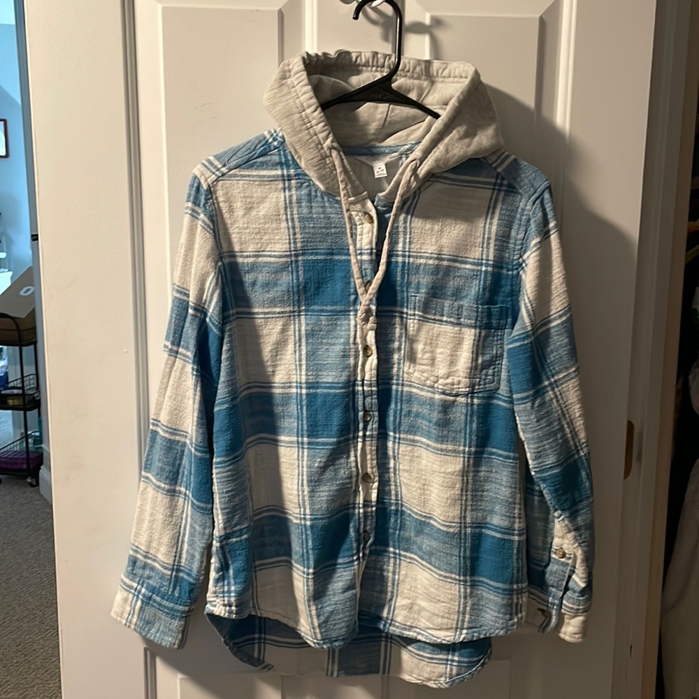 Hooded flannel shirt